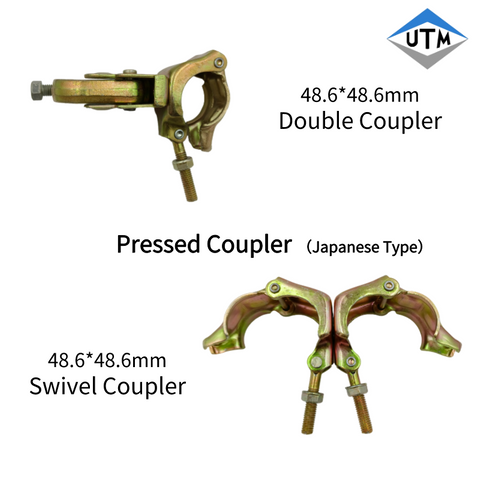 Accoppiatori per ponteggi doppi e girevoli di tipo giapponese da 48,6 mm per impalcatura pressata