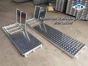 Tutta la plancia per impalcature in alluminio con scala per portello