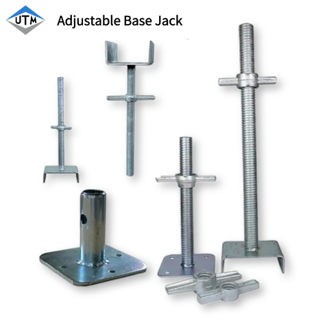 Groothandel steiger holle verstelbare U-kopschroef basis Jack steigers stut302=Steiger aluminium plankenplanken met haak en ladder
